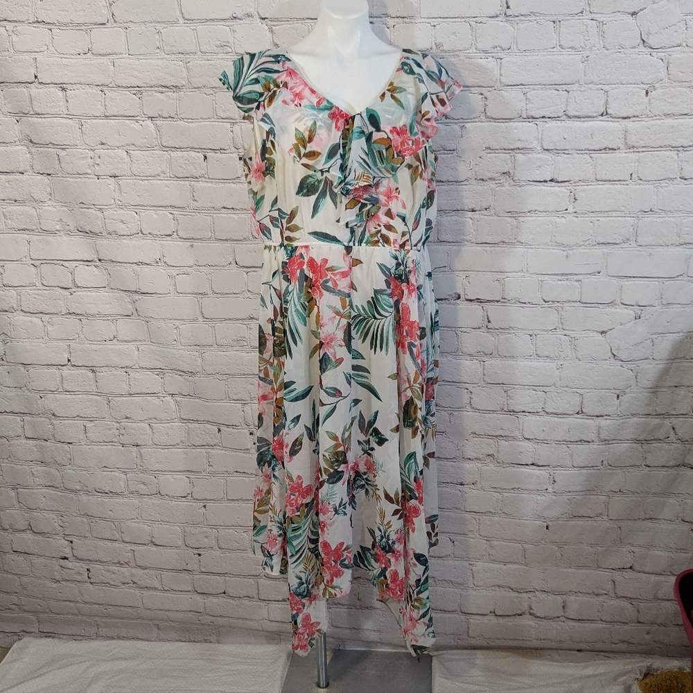 Lane Bryant Floral Ruffle Dress
